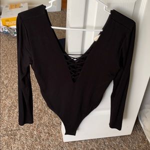Black long sleeve body suit